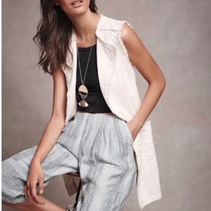 Anthropologie Elevenses Frayed Luna Vest in Ivory Size XS